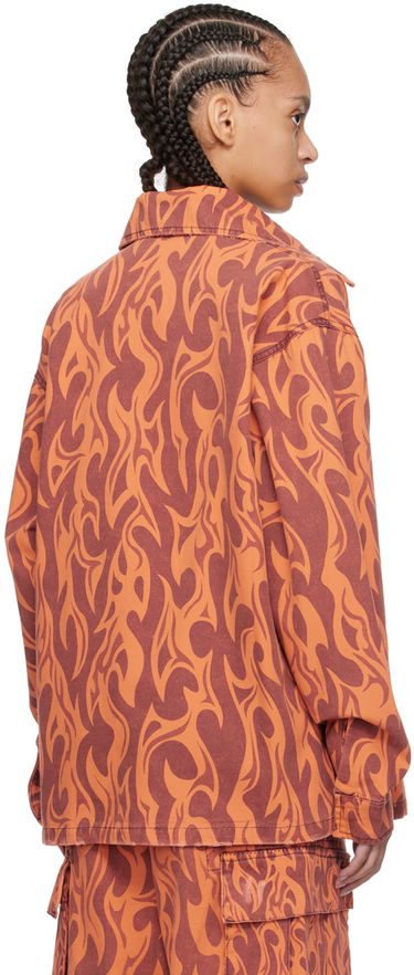 Srajce ERL ERL Flame Print Jacket Oranžna | ERL08J012, 2