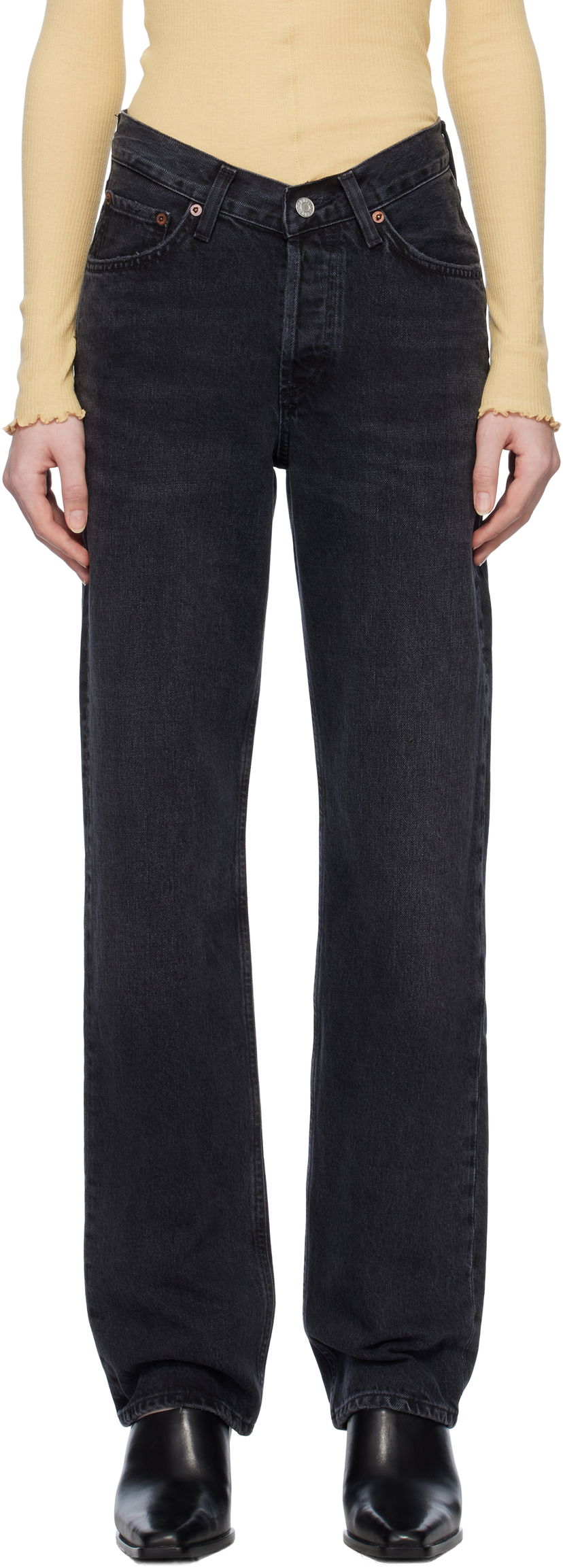 Kavbojke AGOLDE AGOLDE V-Waist Kelly Jeans Črna | A229-1157