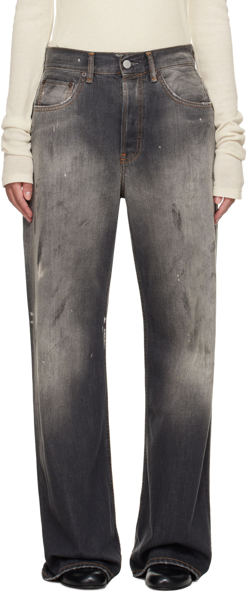 Kavbojke Acne Studios Acne Studios Loose Fit Jeans Siva | A00513-