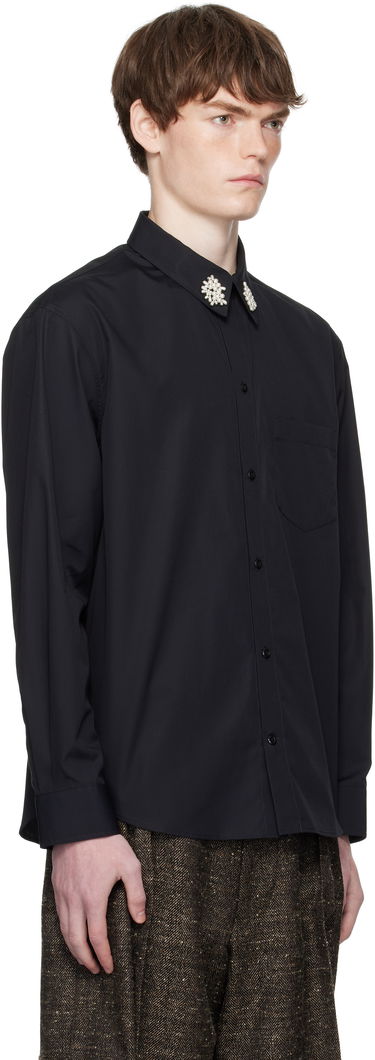 Srajce Simone Rocha Simone Rocha Beaded Flower Cluster Classic Shirt Črna | 5384B 1025, 1