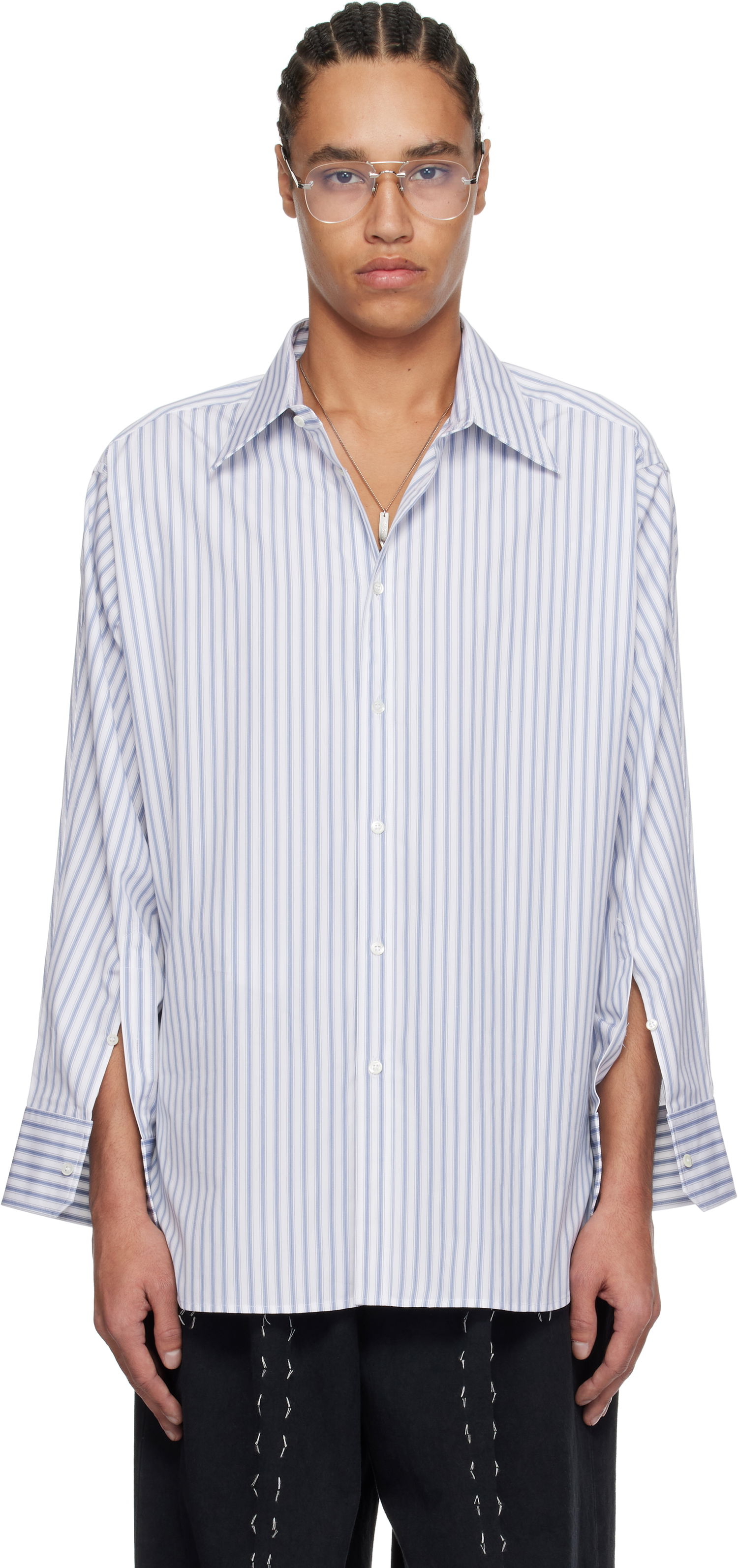 Srajce Maison Margiela Maison Margiela Stripe Cotton Shirt Bela | S50DT0049 M35311, 0