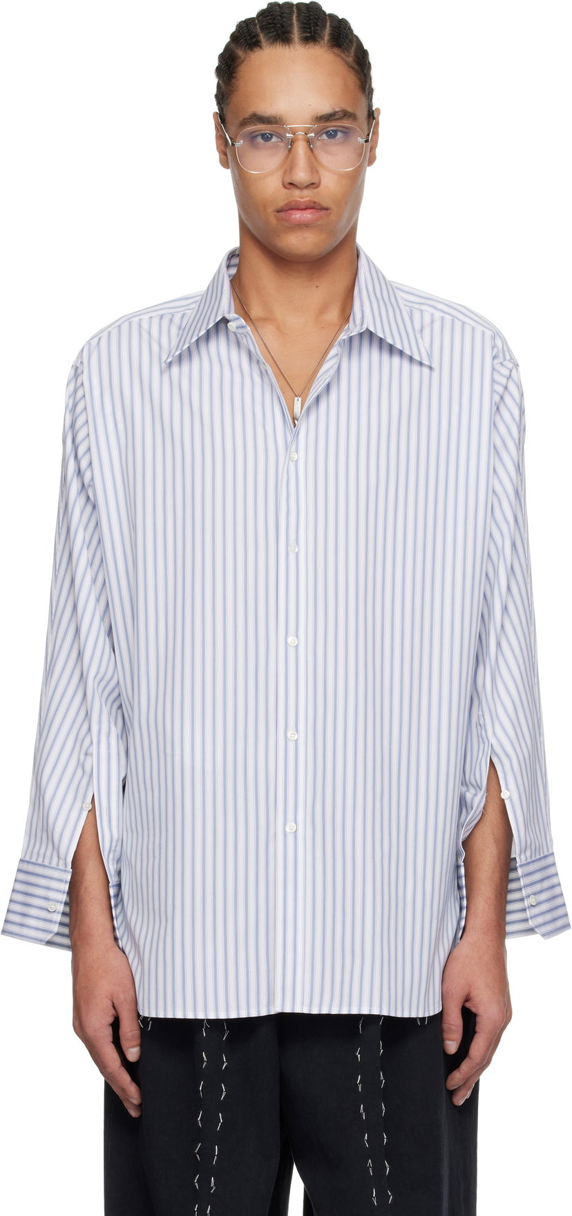 Srajce Maison Margiela Maison Margiela Stripe Cotton Shirt Bela | S50DT0049 M35311