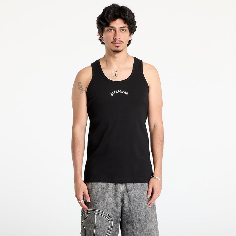 Majica brez rokavov Pleasures Pleasures Standard Tank Top Črna | P25SU041 BLACK_WHITE