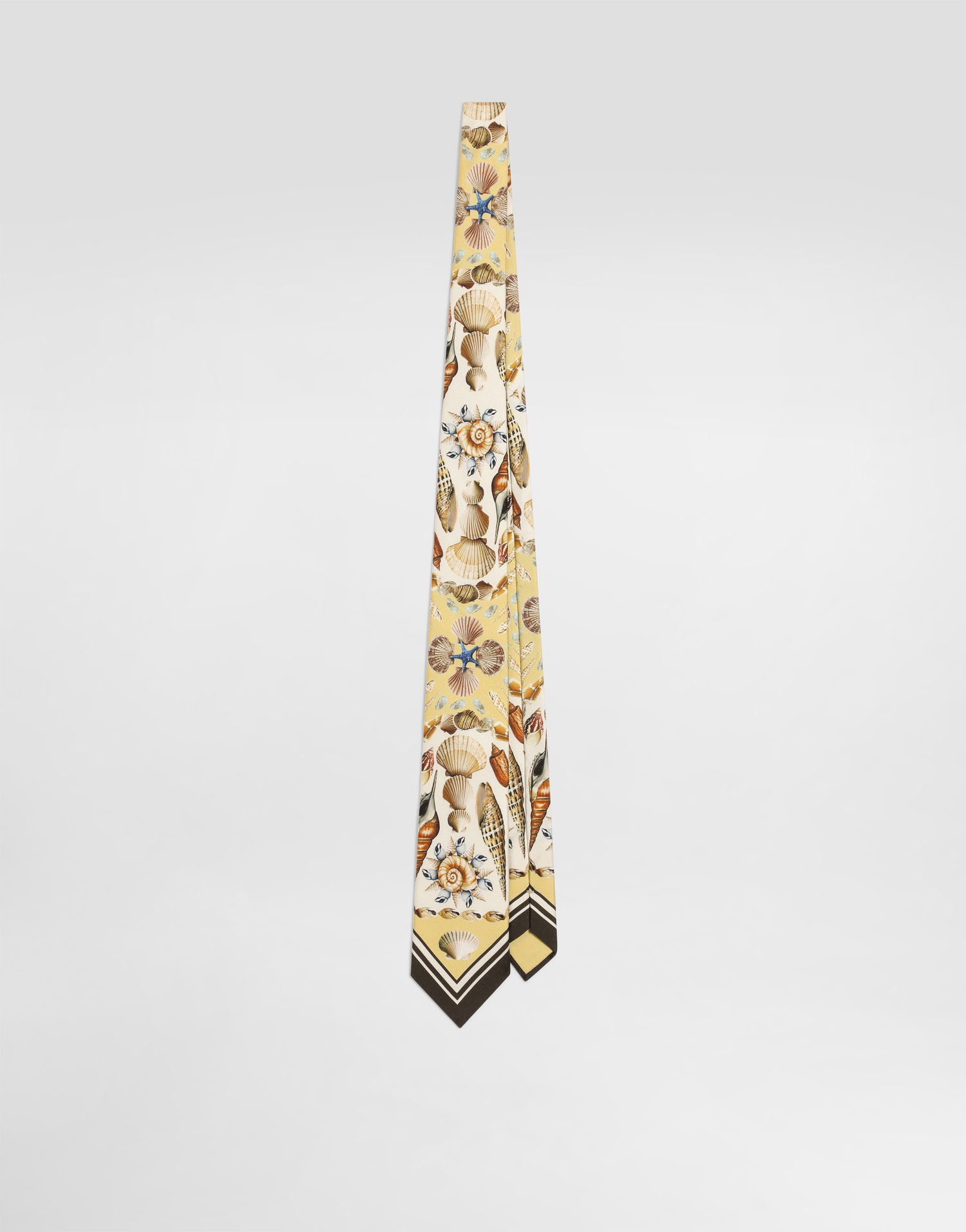 Modni dodatki Dolce & Gabbana Dolce & Gabbana Shell-Print Silk Tie Rumena | GT147EG0TJ1HG5PL, 0