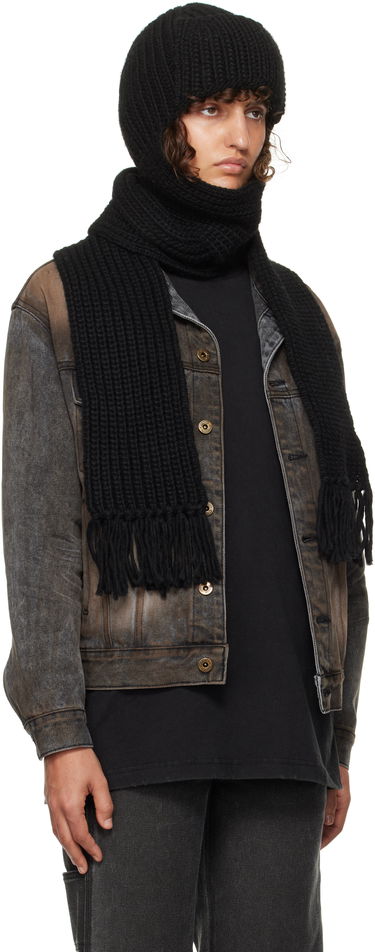 Beanie We11done We11done Chunky Knit Muffler & Beanie Set Črna | WD-KH3-24-642-U-BK, 3