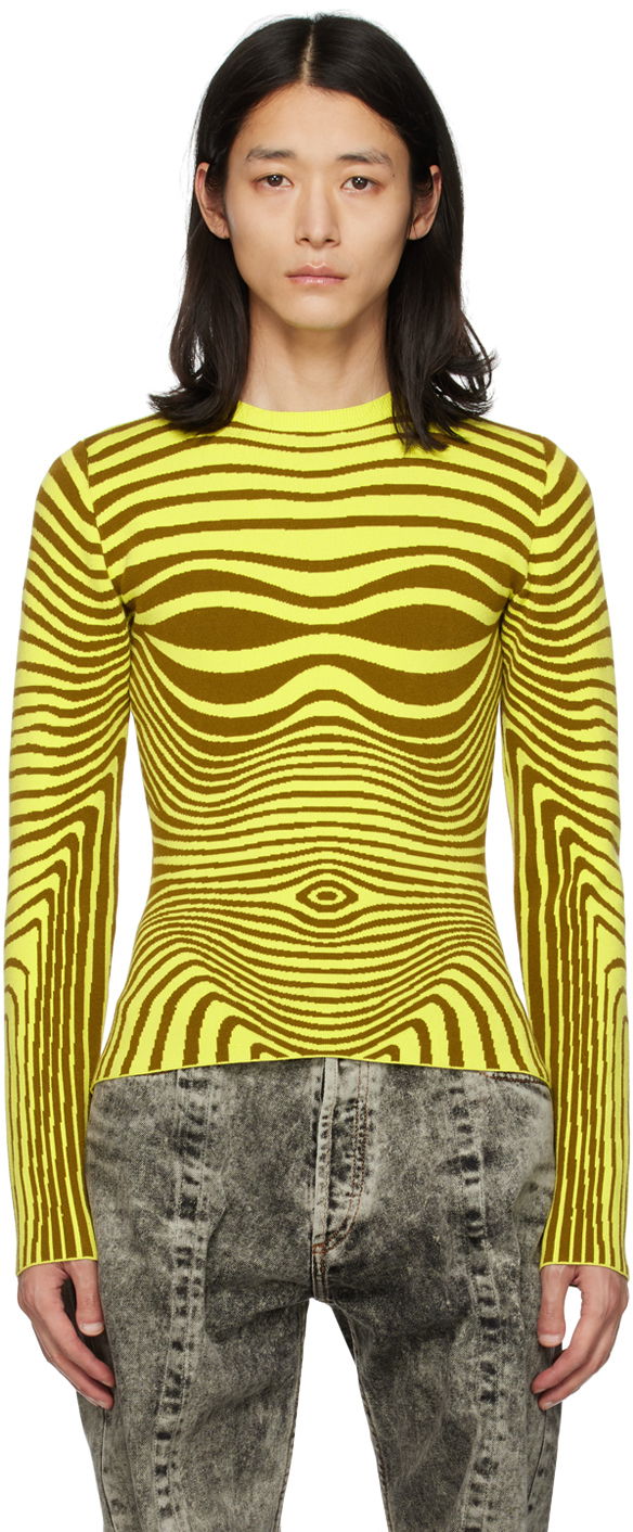 Majica Jean Paul Gaultier Gaultier Body Morphing Striped Sweater Rumena | 23/12-F-PL028-M046-4144