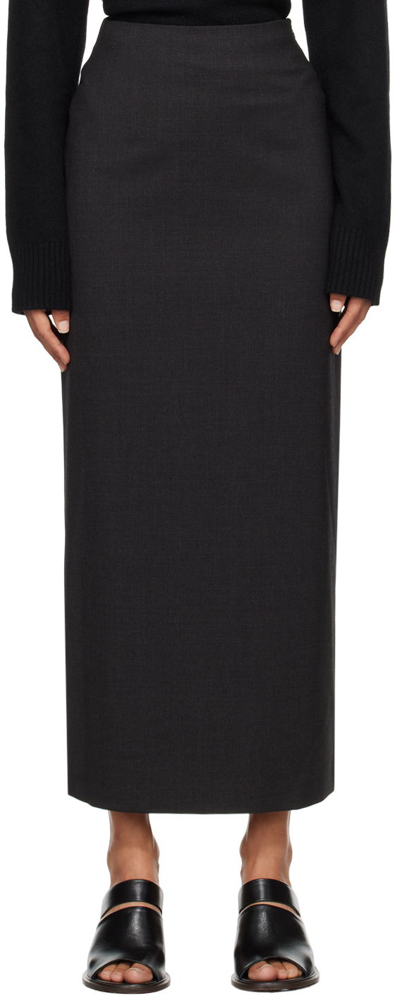 Krila Loulou de Saison Loulou de Saison Samos Midi Skirt Črna | SAMOS