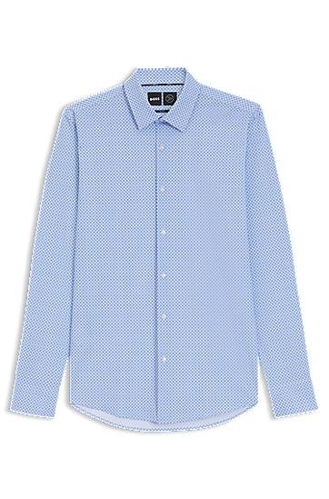 Srajce BOSS Slim Fit Performance-Stretch Printed Jersey Shirt Modra | 50550038