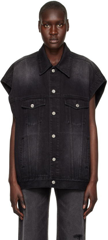 Telovnik We11done We11done Horror Movie Sleeveless Denim Jacket Črna | WD-DV3-22-384-U-BK, 0
