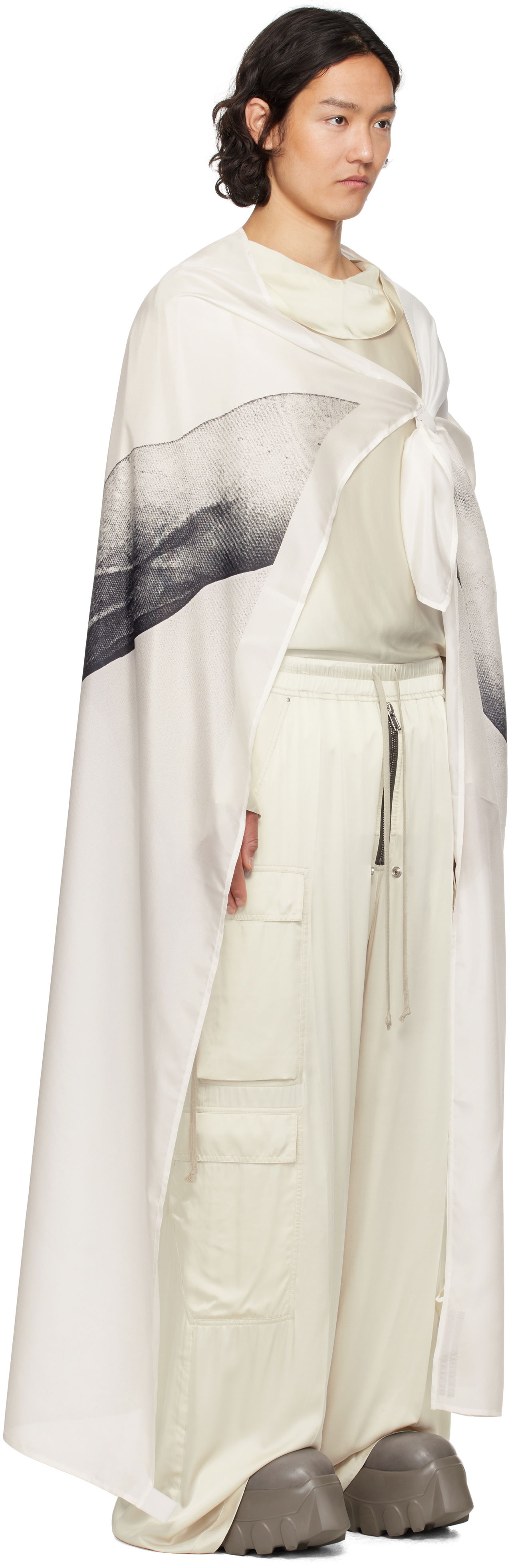 Šala Rick Owens Rick Owens Hollywood Flag Print Scarf Bela | RR01E5431 SHP3, 1