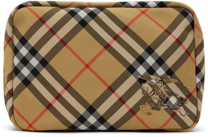 Potovalna torba Burberry Check Travel Pouch Bež | 8092707