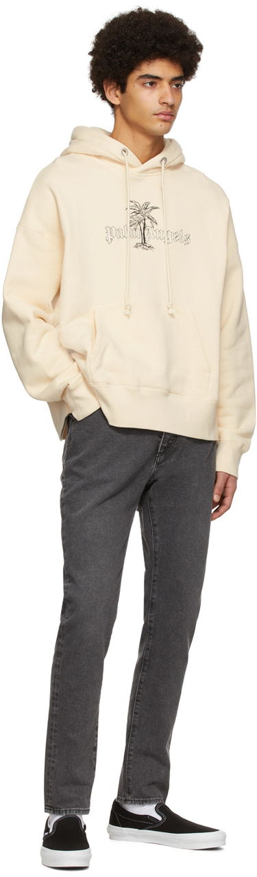 Pulover Palm Angels Sunset Palms Popover Hoodie Bež | PMBB058S22FLE0120110, 3