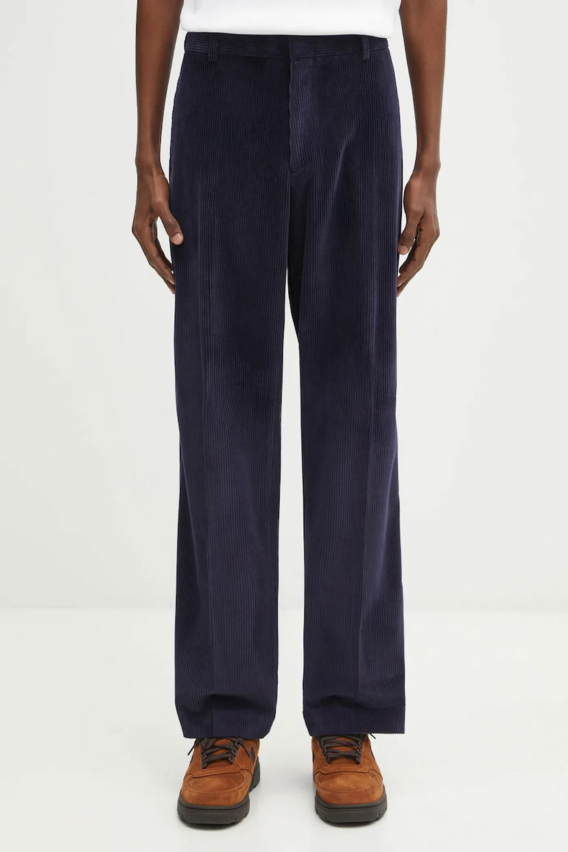 Hlače Paul Smith Paul Smith Wide-Leg Corduroy Trousers Mornarica | M1R.410Z.T02792