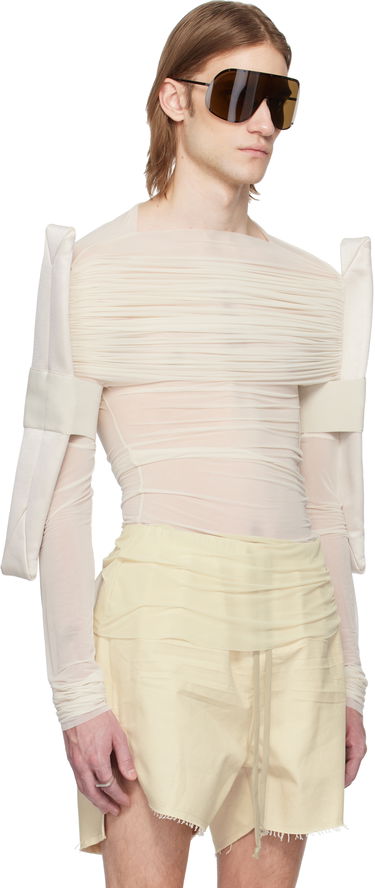 Kratke hlače Rick Owens Rick Owens Hollywood Sheer Long Sleeve T-Shirt Črna | RR01E5200 BZCD, 4