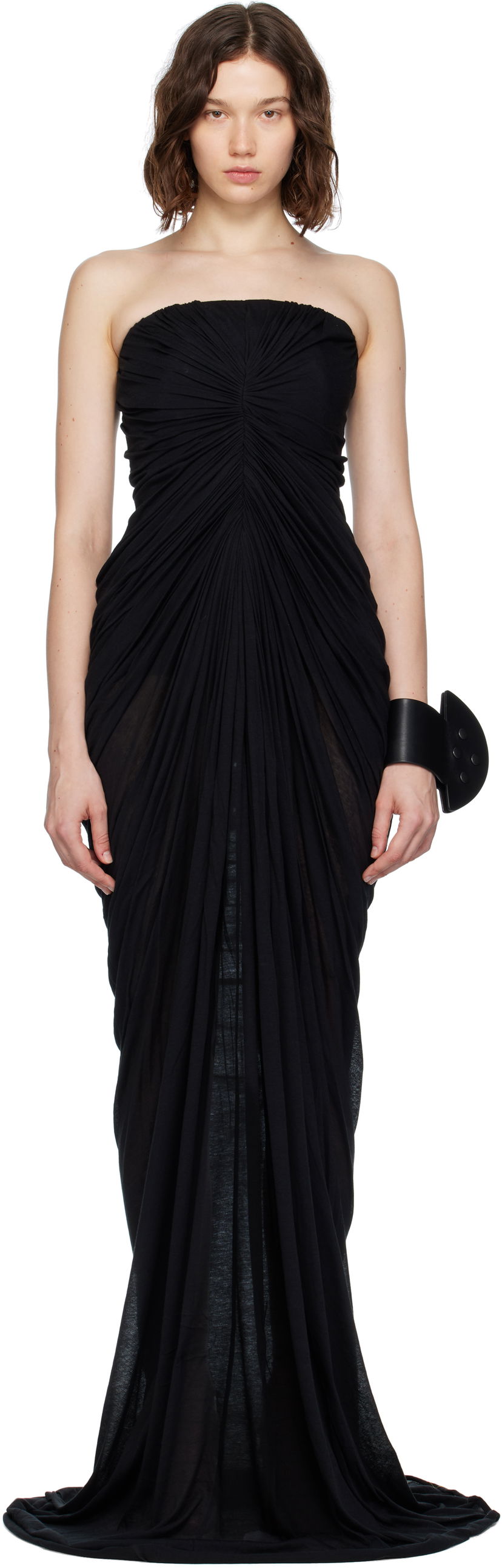 Obleke Rick Owens Rick Owens Concordians Bustier Unstable Maxi Dress Črna | RP02E4513 UC