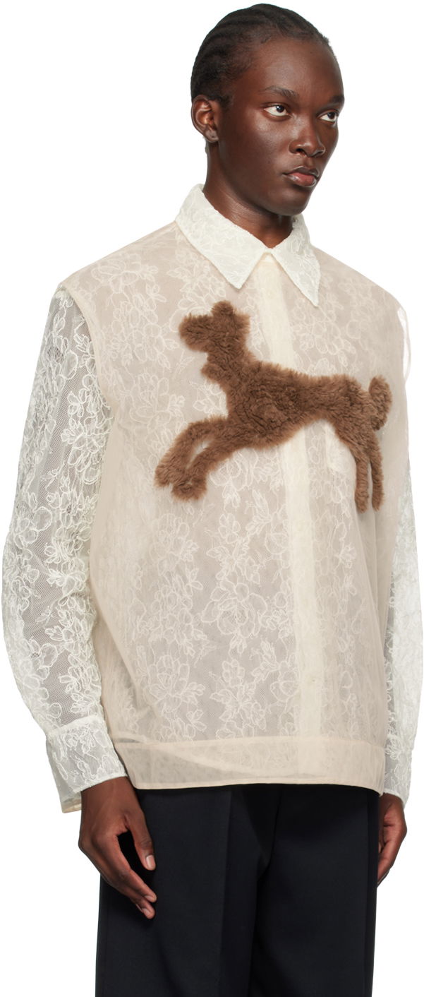 Srajce Simone Rocha Simone Rocha Creature Embroidery Lace Shirt Bela | 5294F 0069, 1