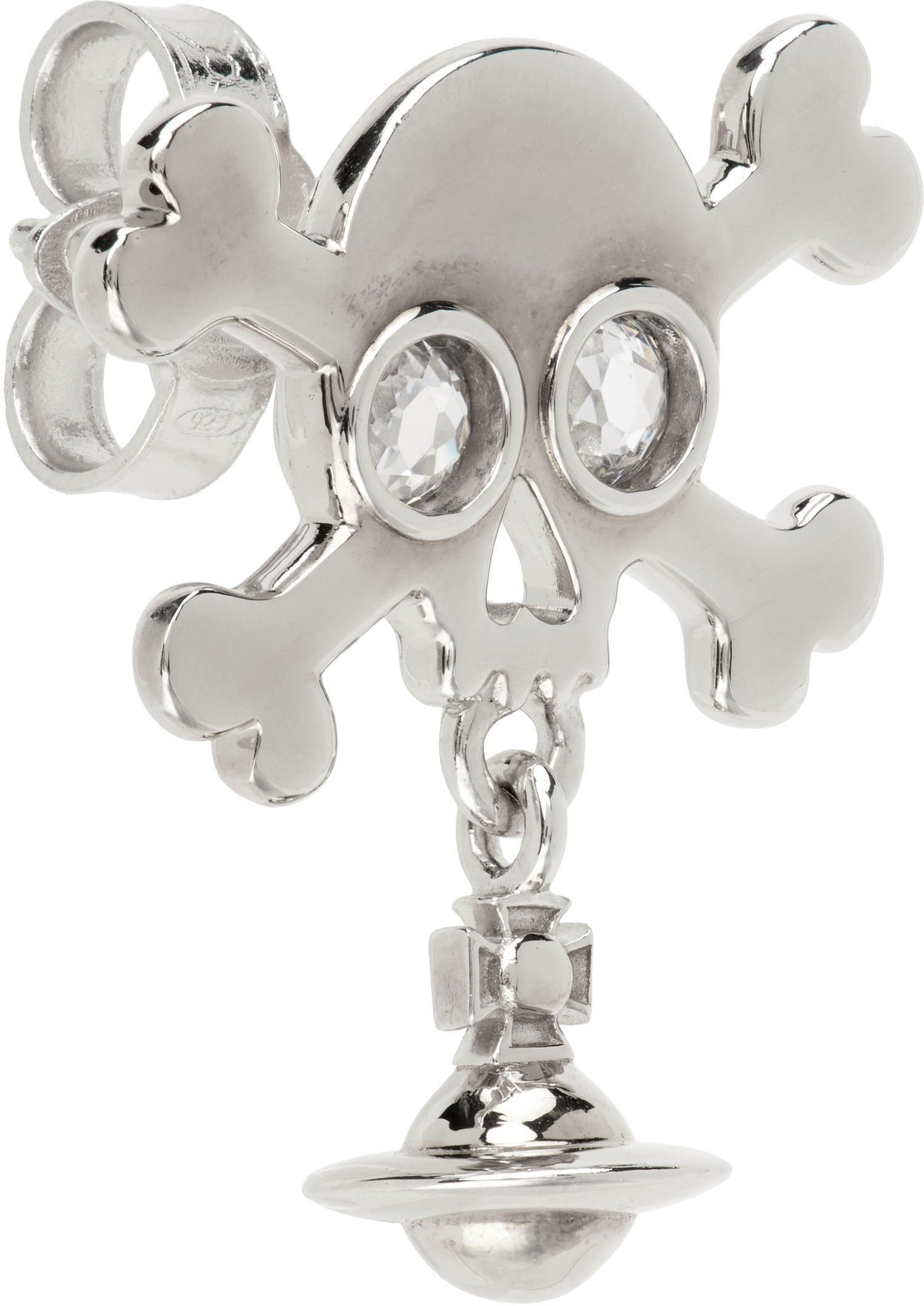 Uhani Vivienne Westwood Vivienne Westwood Franklin Skull Single Stud Earring with Crystals Kovinski | 6201036J-01P102-, 1
