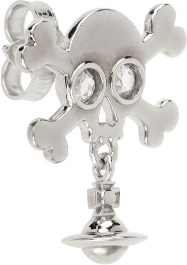 Uhani Vivienne Westwood Vivienne Westwood Franklin Skull Single Stud Earring with Crystals Kovinski | 6201036J-01P102-, 1