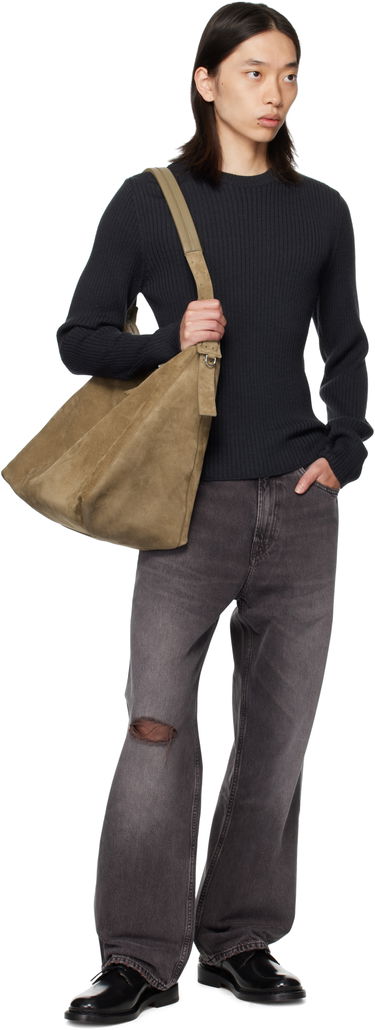 Pleteni pulover OUR LEGACY OUR LEGACY Compact Round Neck Sweater Mornarica | M4253CO, 3