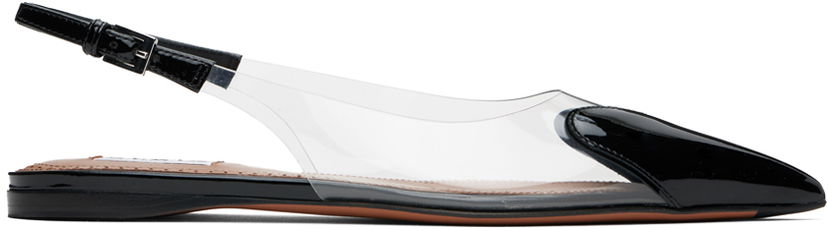 Superge in čevlji Alaïa ALAÏA 'Le Cœur' Slingback Ballerina Flats Črna | AA3E047CK150