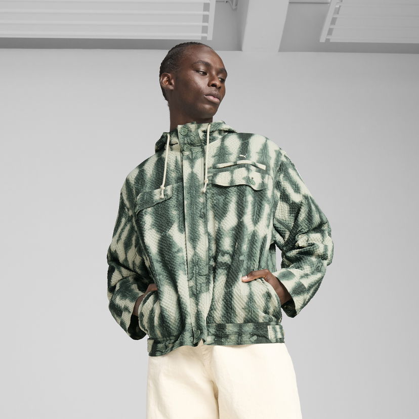Vetrovka Puma PALAIS ARTISAN Seersucker Hooded Jacket Zelena | 629390_30