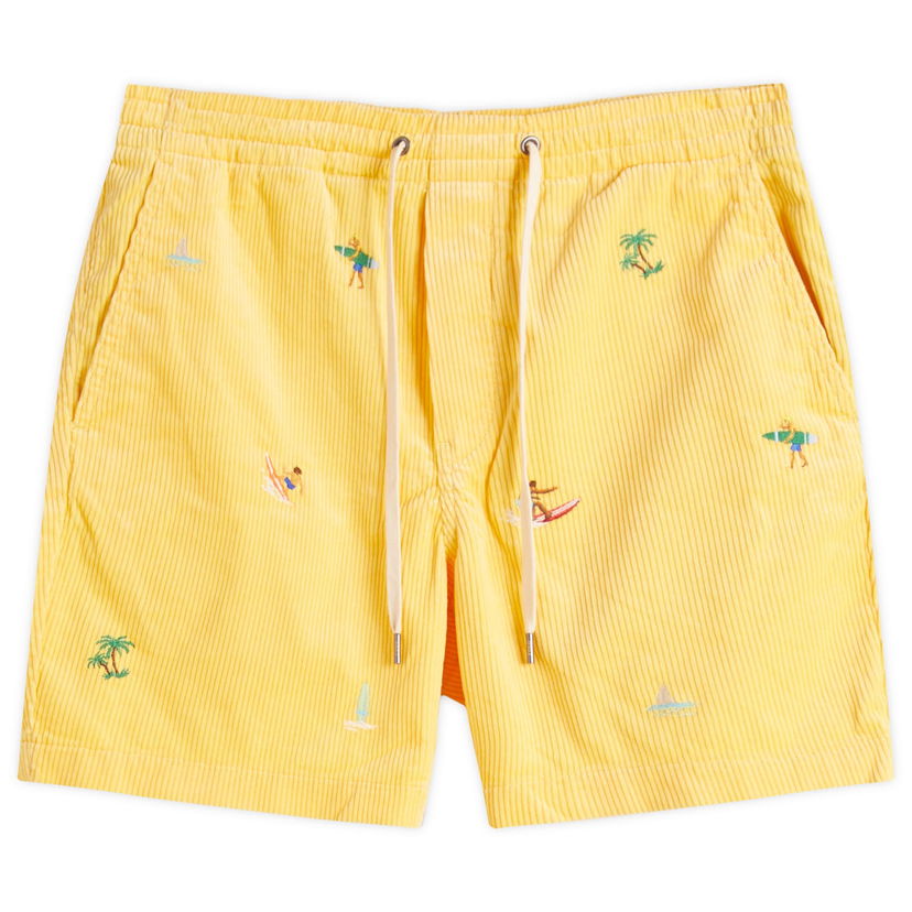 Kratke hlače Polo by Ralph Lauren Ralph Lauren Surfer Embroidered Prepster Shorts, Size Large Rumena | 710963418001