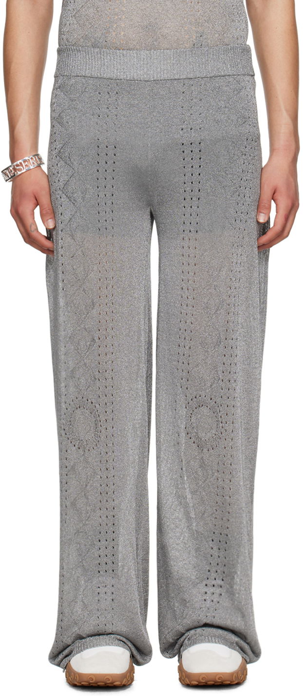Hlače Marine Serre Pointelle Trousers Siva | UPA040 CKNI0515
