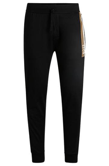Trenirka BOSS BOSS Tracksuit Bottoms with Stripe Print Črna | 50540654