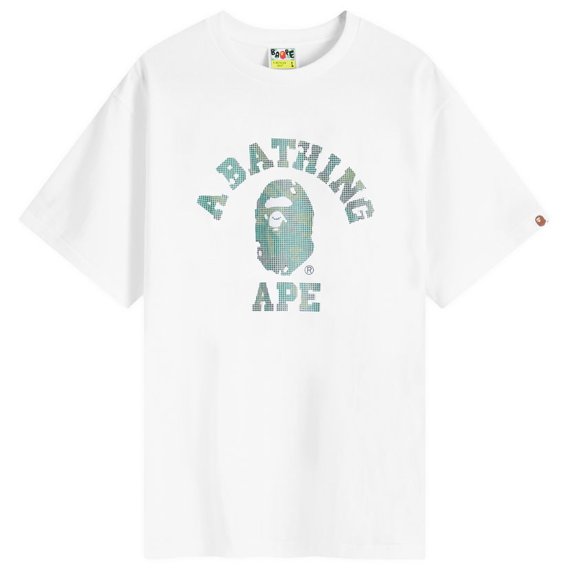 Majica BAPE Bitmap College T-Shirt Bela | 001TEK801039M-WHT