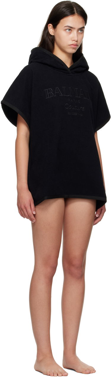 Kopalke Balmain Balmain Couture Hooded Cover-up Črna | BKP472400, 1