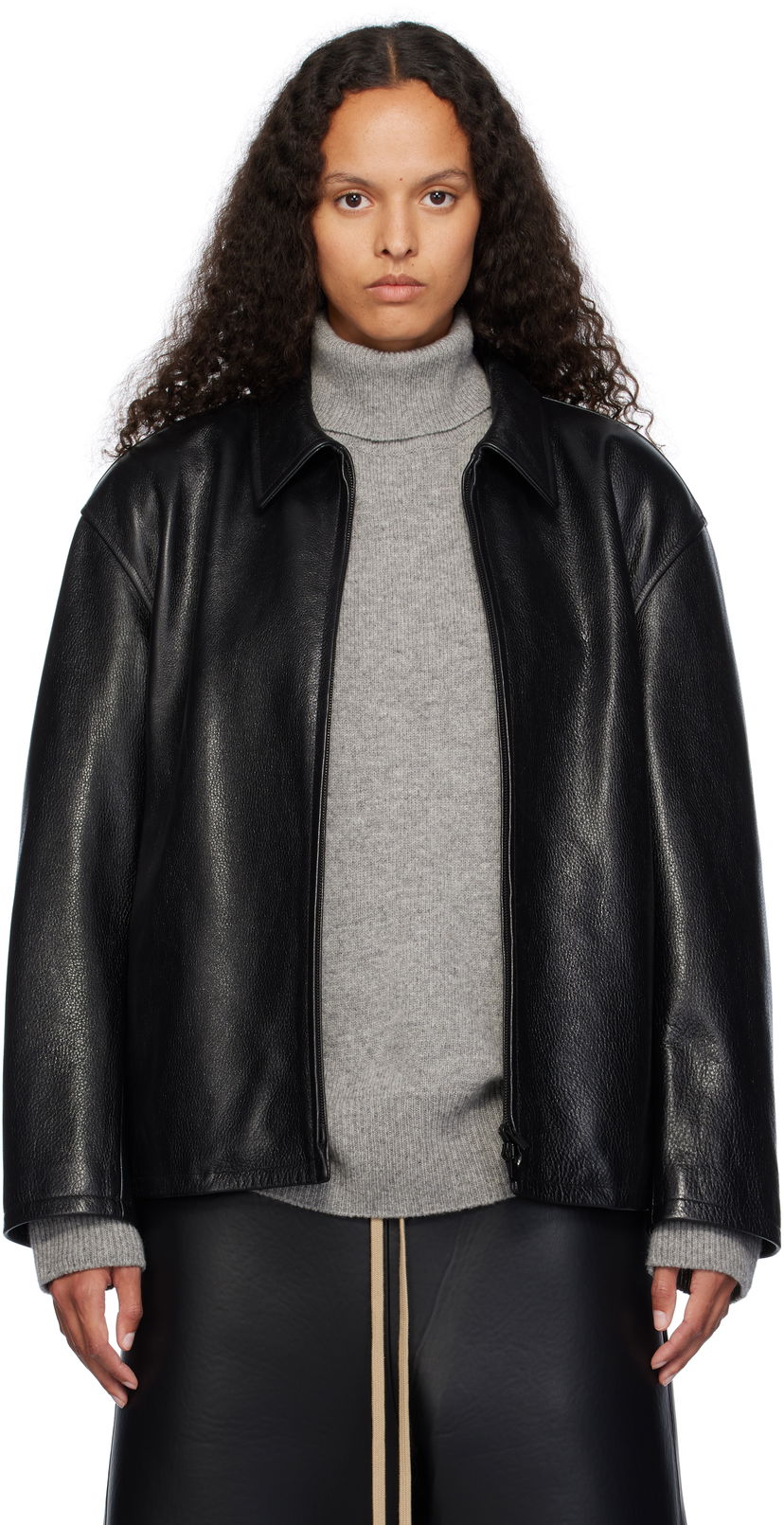 Jakna Fear of God Fear of God Rider Leather Jacket Črna | FG830-063LTH