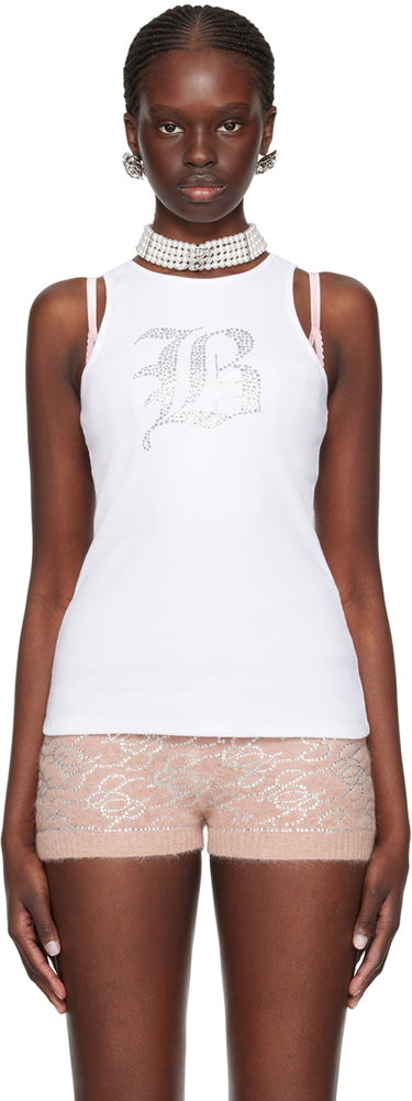 Majica brez rokavov Blumarine Women's Graphic Tank Top Bela | P422T049A, 0