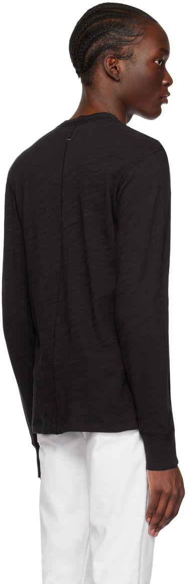 Majica rag & bone Flame Long Sleeve Henley Črna | M000T676G, 2