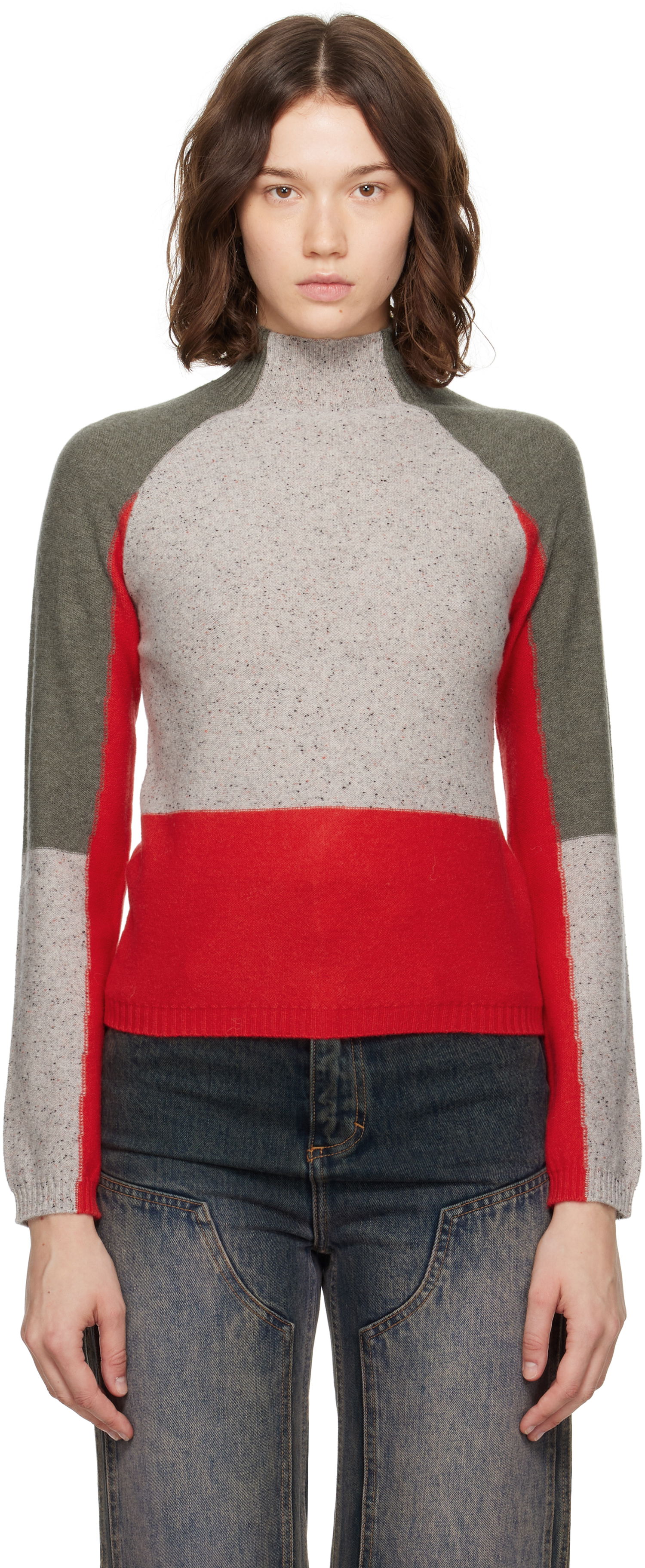 Pleteni pulover Eckhaus Latta Eckhaus Latta Racer Color-Block Turtleneck Večbarvna | 8259-EL-PF25-W -, 0