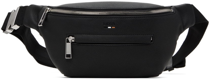 Nahrbtniki in torbe BOSS Black Grained Faux-Leather Pouch Črna | 50523434