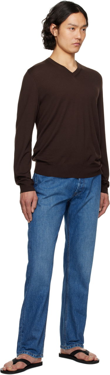 Pleteni pulover The Row The Row Dimarco V-Neck Sweater Rjava | 917-Y590, 3