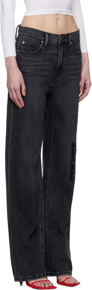 Kavbojke Alexander Wang Alexander Wang EZ Cut-Out Logo Jeans Črna | 4DC1254691, 1