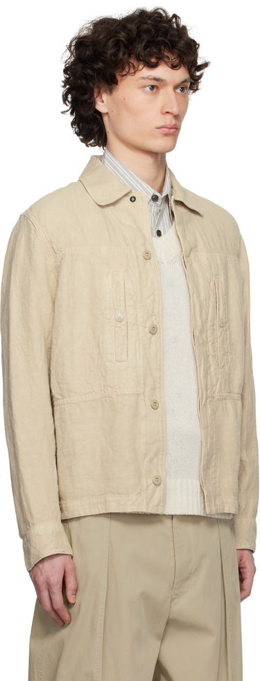 Plašči Stone Island Stone Island Diagonal Linen Overshirt Bež | K1S15 1200010 S00F8, 1