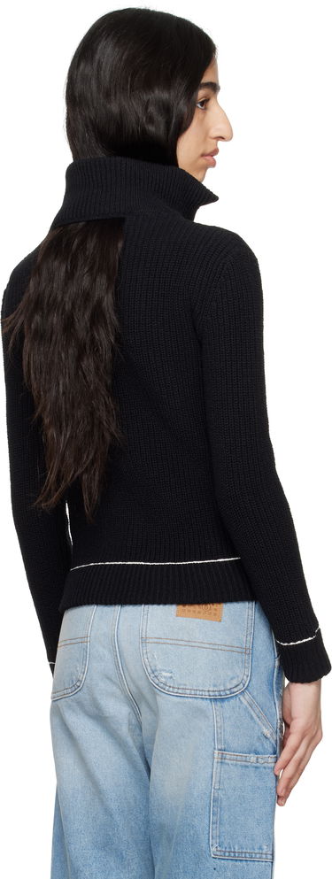 Pleteni pulover Maison Margiela MM6 Maison Margiela Slitted Camionneur Track Jacket Črna | S62AN0142 M13124, 2