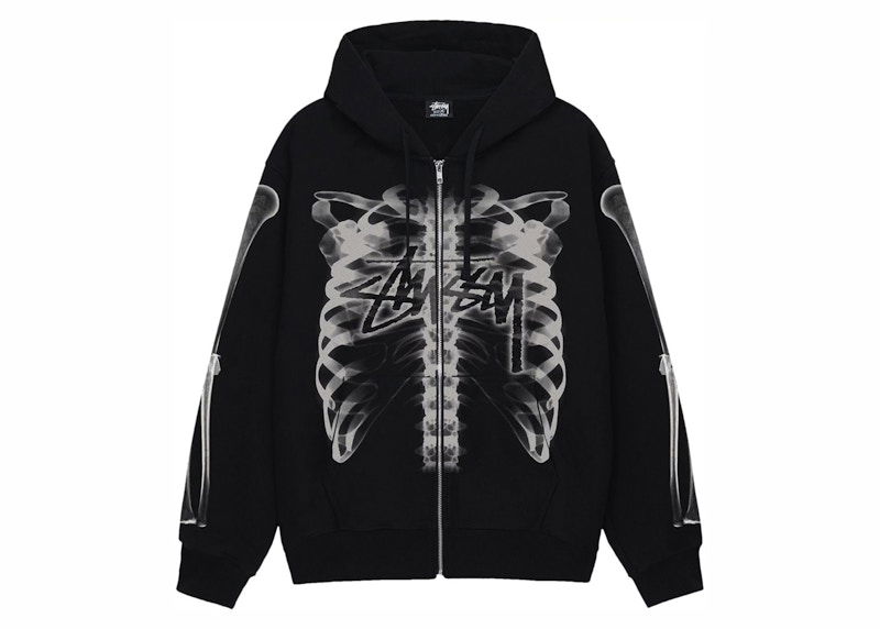 Pulover Stüssy Stussy Men's Zip Hoodie with Print Črna | 1974948