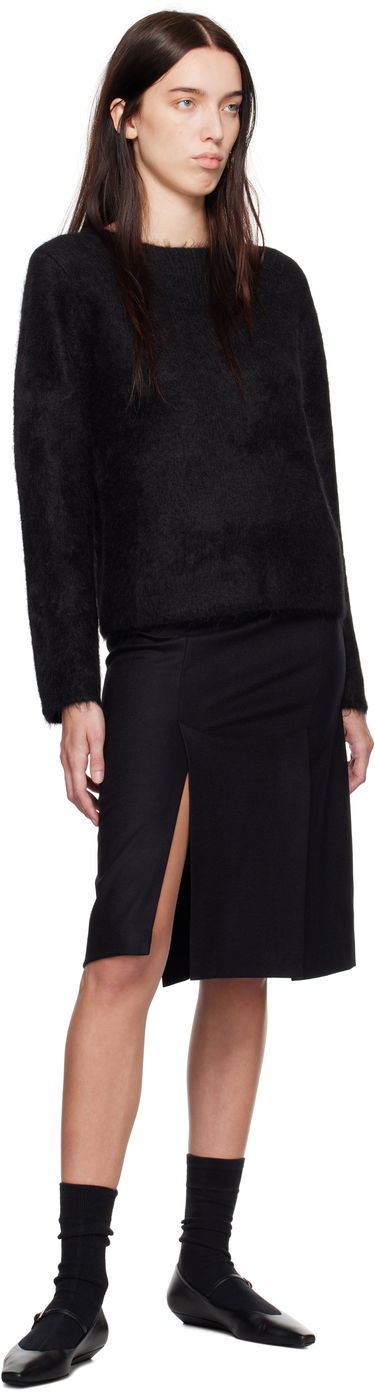Pleteni pulover Loulou de Saison Loulou de Saison Freya Fuzzy Knit Sweater Črna | FREYA, 3