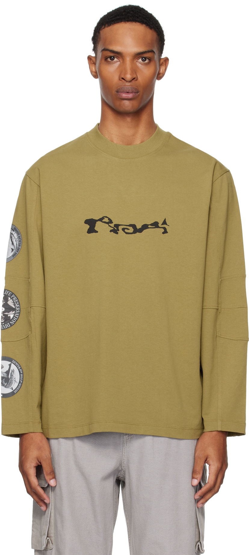 Majica ROA ROA Division Long Sleeve T-Shirt Zelena | RBMW0434JY39