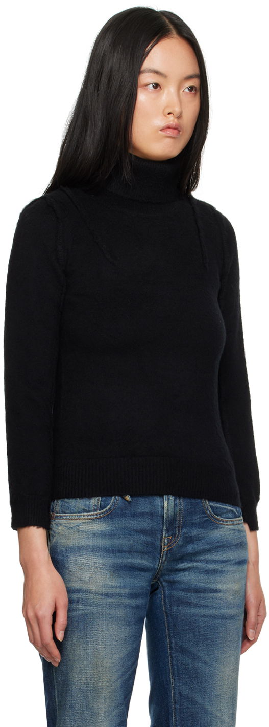 Pleteni pulover R13 R13 Flat Sleeve Turtleneck Črna | R13WY178-Y108A, 1