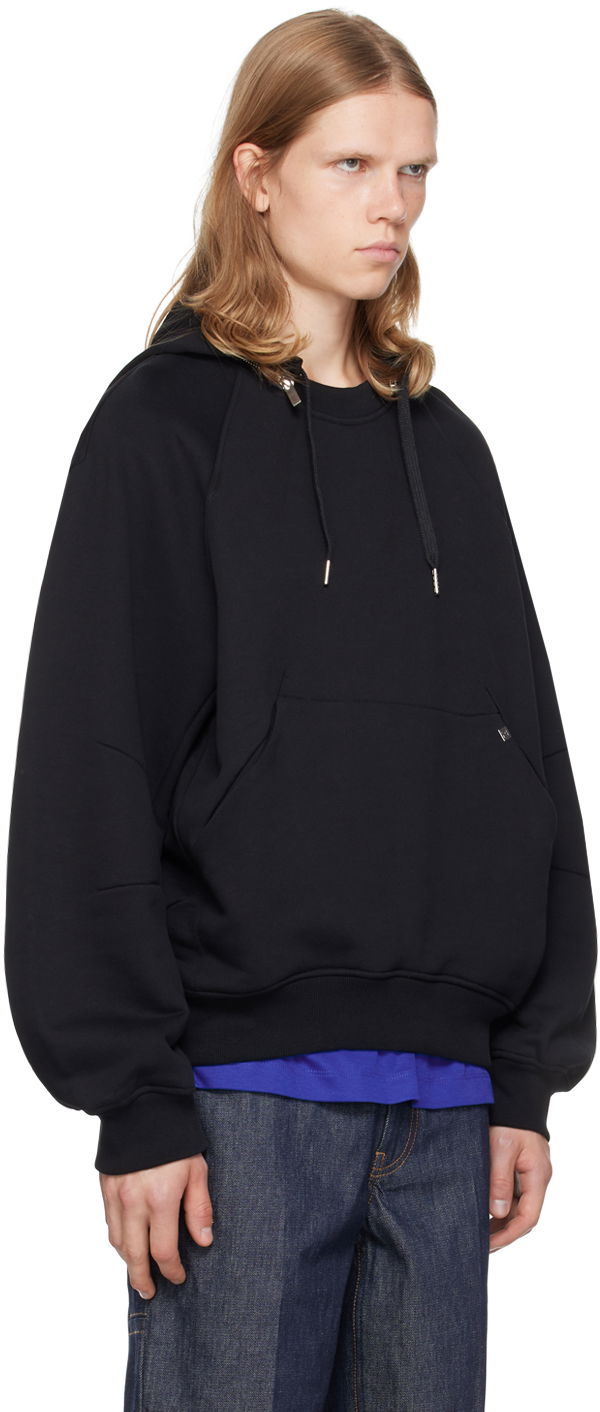 Pulover Helmut Lang Apex Zip Hoodie With Kangaroo Pocket Črna | O06HM502, 1