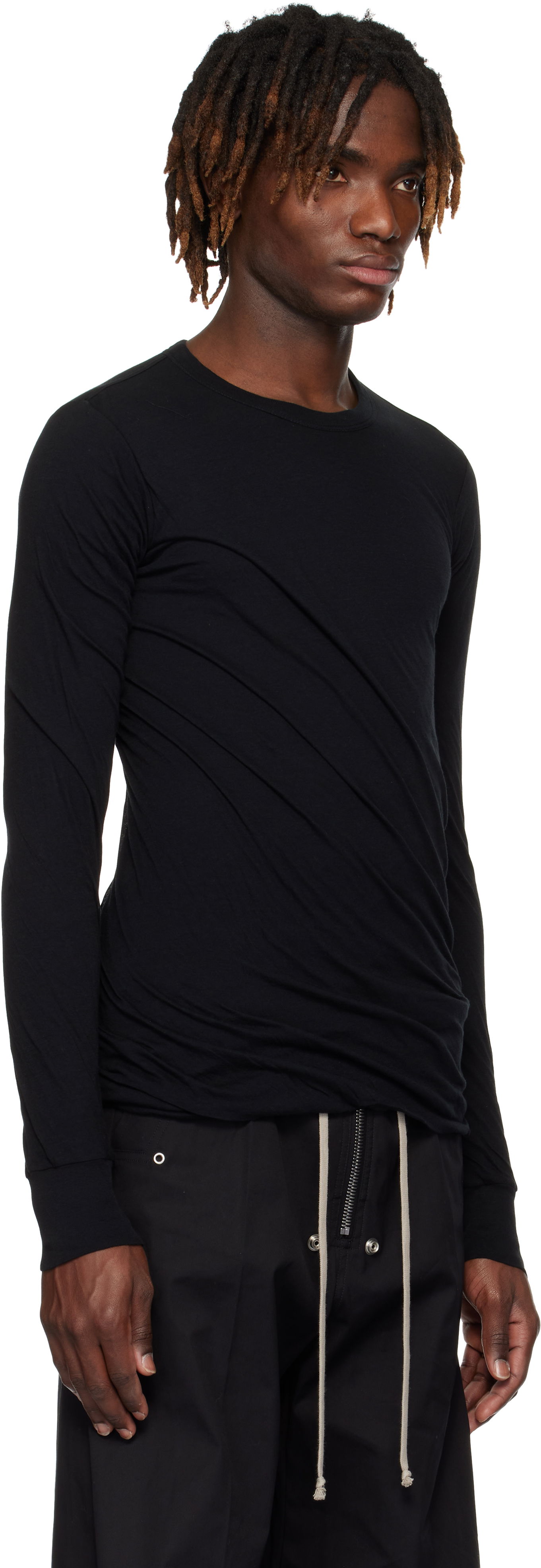 Majica Rick Owens Rick Owens Hollywood Double Long Sleeve T-Shirt Črna | RU01E5257 UC, 1