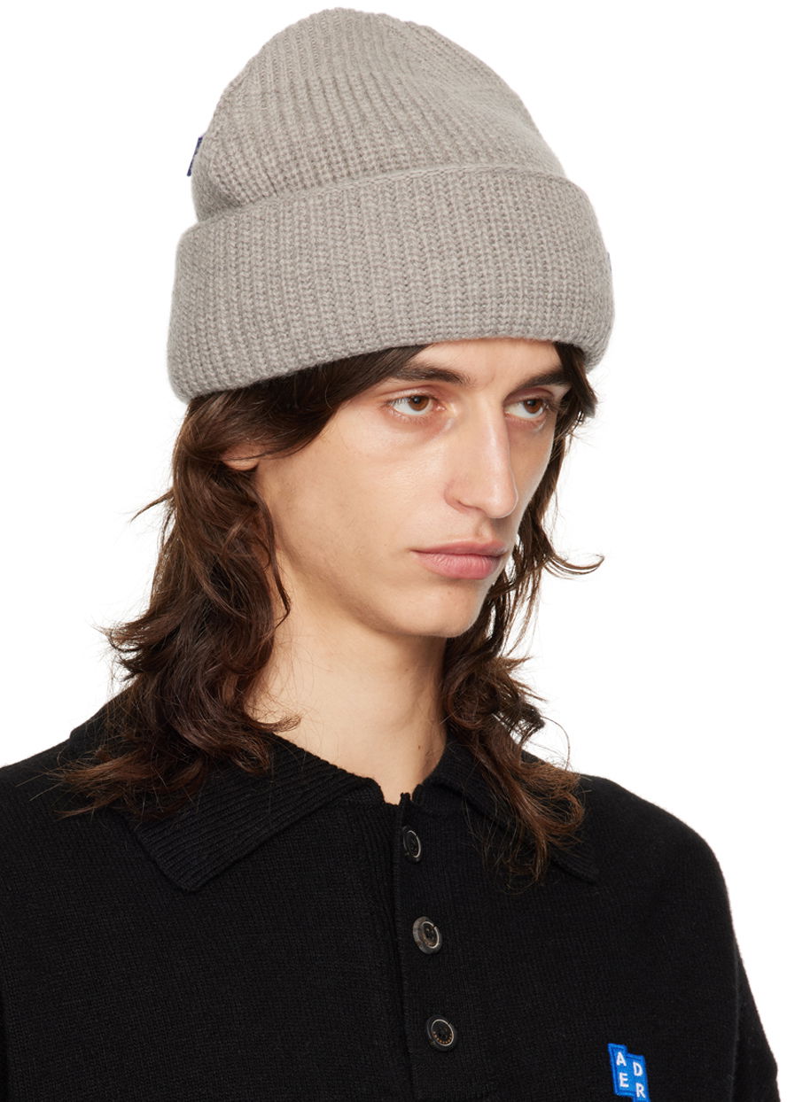 Beanie ADER ERROR Ribbed Knit Beanie Siva | BMSGFYHW0501GR, 1