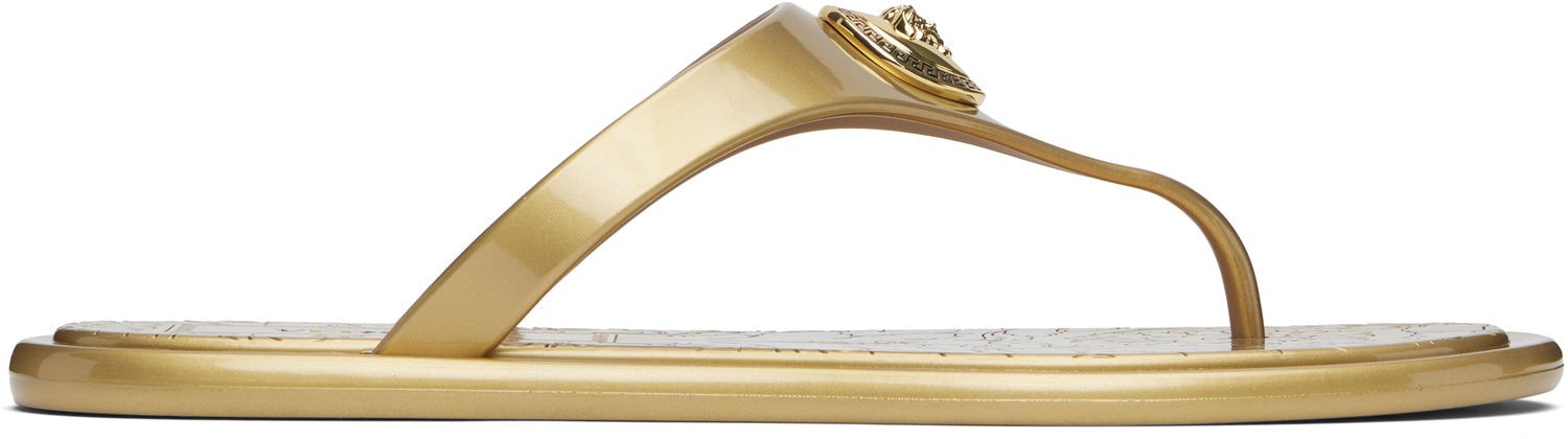 Modni dodatki Versace Versace Alia Metallic Flat Sandals Kovinski | 1016248_1A14478, 0
