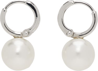 Uhani Simone Rocha Simone Rocha Small Pearl Hoop Earrings Bela | ERG84 0904, 0
