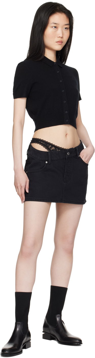 Krila Alexander Wang Alexander Wang Pre-Styled Asymmetrical Lace Denim Miniskirt Črna | 4DC1255615, 3