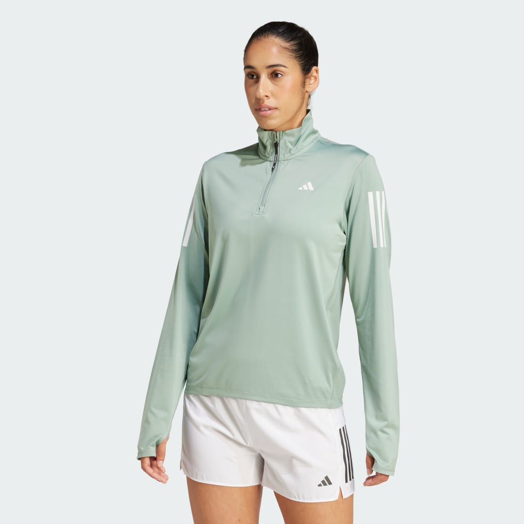 Pulover adidas Performance Own the Run Half-Zip Running Top Zelena | JC7187, 0